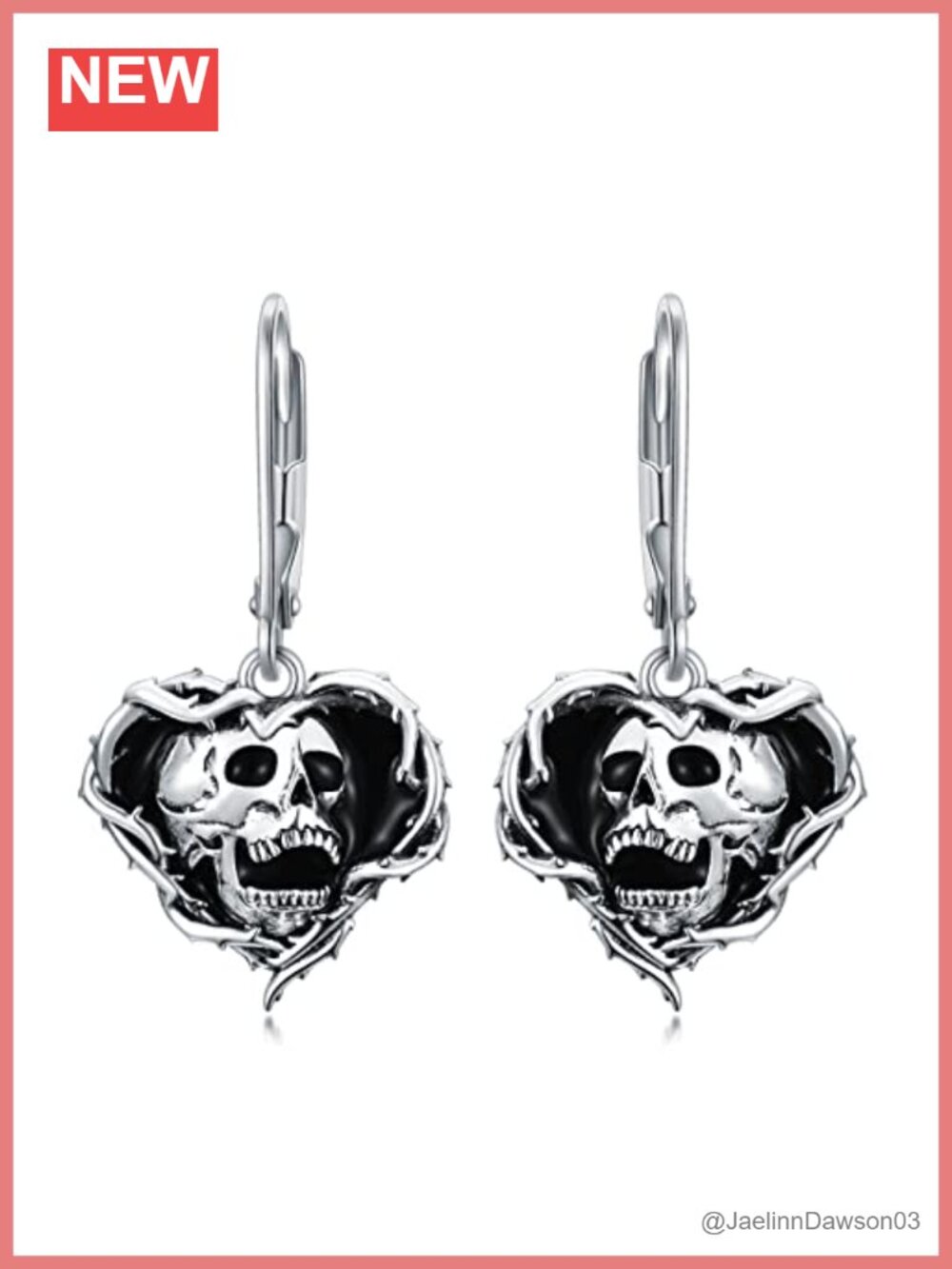 925 Sterling Silver Skull Dangle Drop Earrings Gothic Punk Jewelry Gift